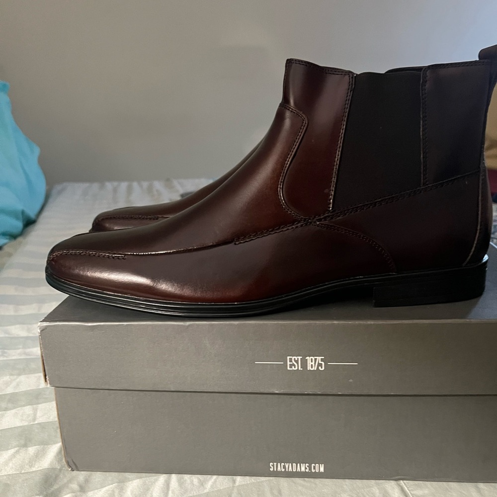 BRAND NEW BROWN STACEY ADAMS DRESS OR CASUAL BOOTS. - Picture 12 of 16
